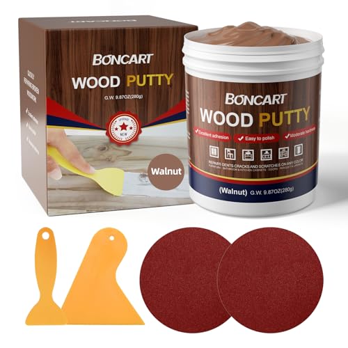 BONCART Walnut Wood Putty Filler - 9.87 Ounce Paintable Wood Filler for Furniture Repair - Image 1