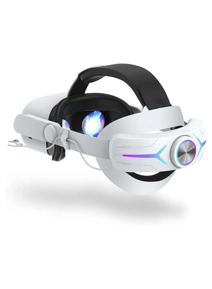 Karessories Headstrap Adjustable Size with Comfortable PU Leather Pad | RGB LED Light with 4 Light Modes | 8000mAh Battery for Charging | Headset Compatible with Quest 3 VR - Image 2