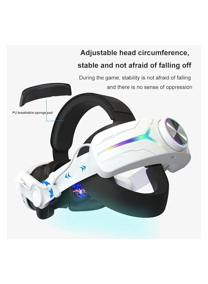 Karessories Headstrap Adjustable Size with Comfortable PU Leather Pad | RGB LED Light with 4 Light Modes | 8000mAh Battery for Charging | Headset Compatible with Quest 3 VR - Image 4