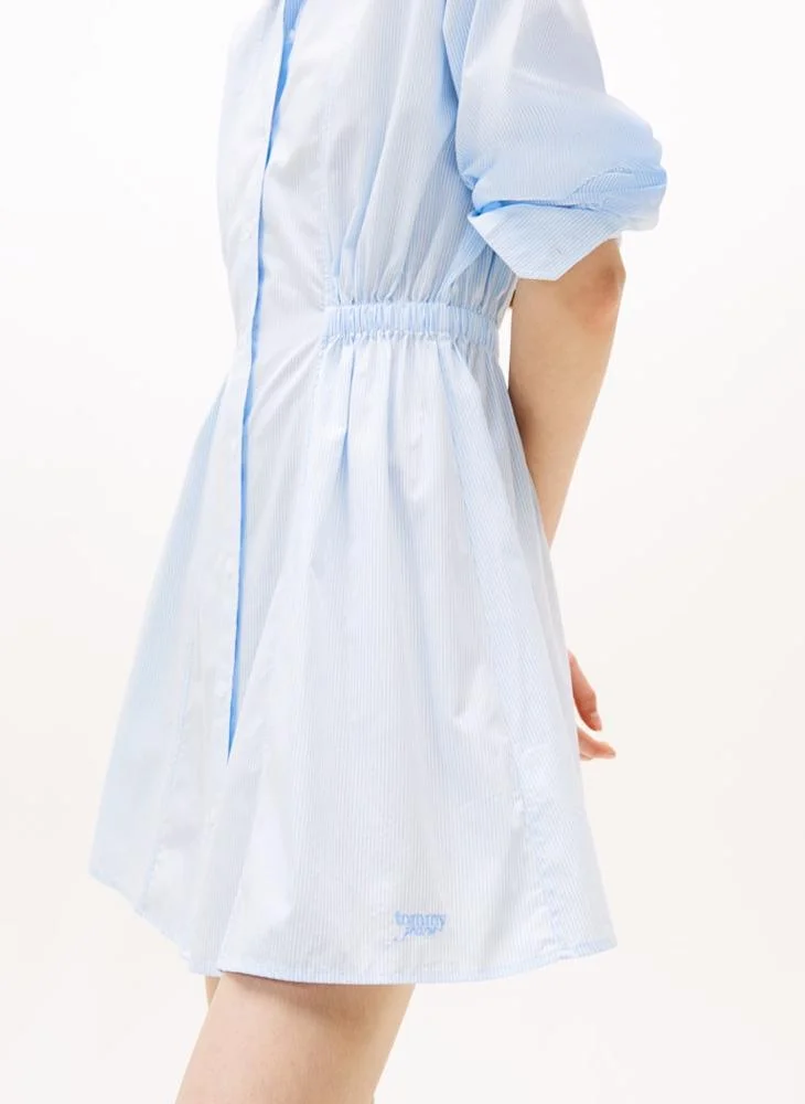 TOMMY JEANS Casual Pinstripe Shirt Dress