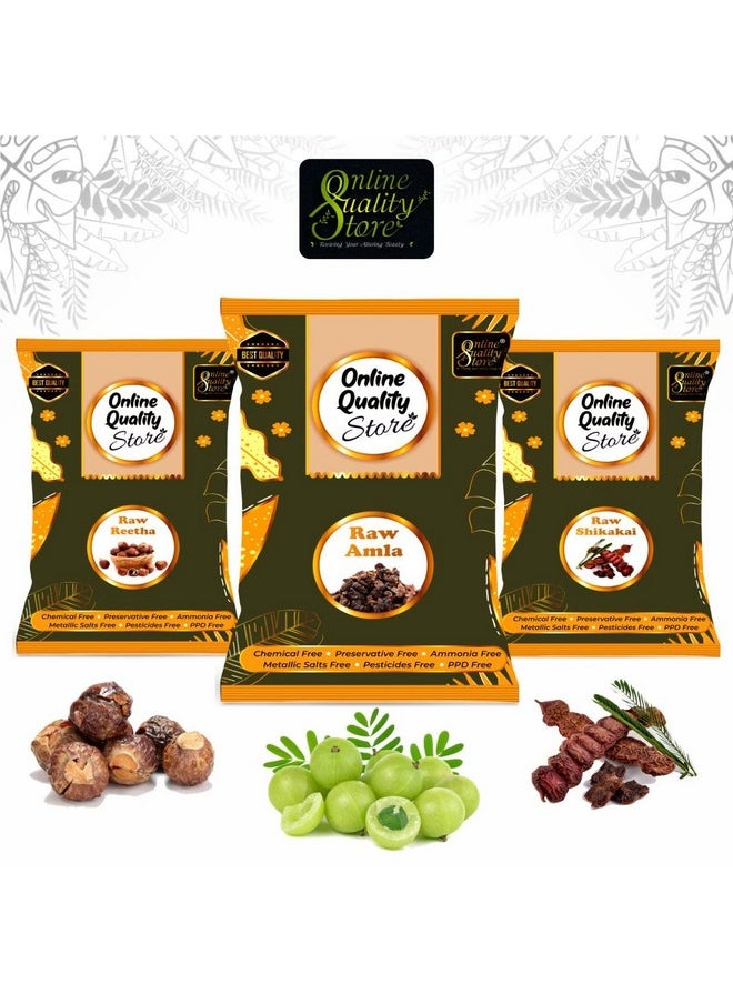 Online Quality Store Reetha Amla Shikakai Combo Raw Form - 600G |Raw Reetha For Hair |Aritha|Reetha|Ritha|Soapnuts (Sapindus Mukorossi) |Indian Gooseberry |Dried Shikakai, Acacia Concinna |Reetha Amla Shikakai Raw Shampoo |Hair Pack ,600G  - Image 3