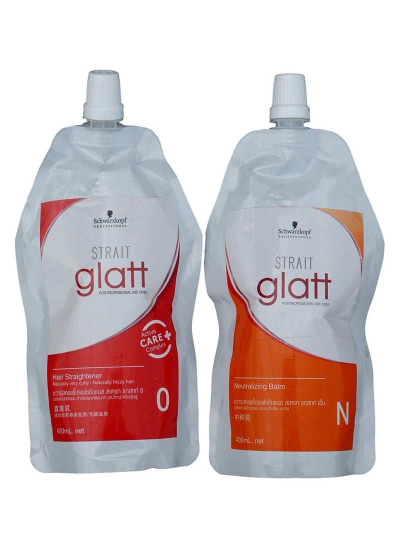 Schwarzkopf - Glatt Professional Hair Straightener No.2 400ml and 400ml Neutralizer 0+N (Very Curly Frizy) - Image 1