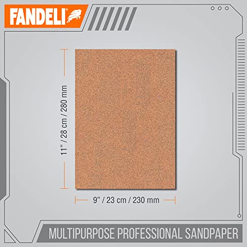 Fandeli 36027 220 Grit Multipurpose Sandpaper Sheets, 9" x 11", 25-Sheet - Image 3