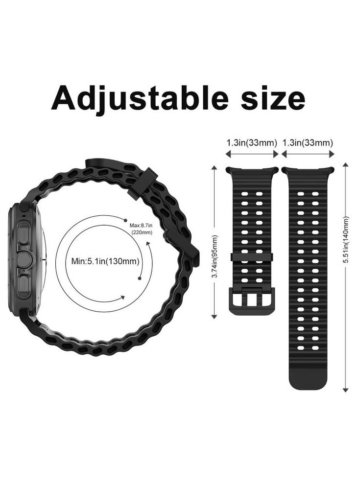 DUSALA Soft Silicone Adjustable Replacement Watch Strap for 47mm Smartwatch | Durable Sport Bracelet Compatible with Galaxy Watch 7 Ultra | Lightweight, Sweat-Resistant Band for Active Lifestyle | Easy Installation & Secure Fit – - Image 3