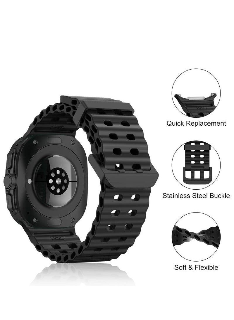 DUSALA Soft Silicone Adjustable Replacement Watch Strap for 47mm Smartwatch | Durable Sport Bracelet Compatible with Galaxy Watch 7 Ultra | Lightweight, Sweat-Resistant Band for Active Lifestyle | Easy Installation & Secure Fit – - Image 5