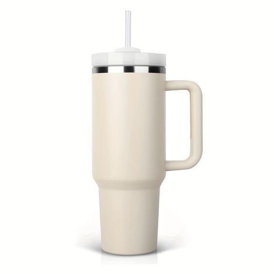 GABANIZ Stainless Steel Tumbler with Lid and Straw Vacuum Insulated Tumbler Double Wall Reusable Tumbler Bottle with Handle Leak Proof Tumbler for Office Gym - Image 1