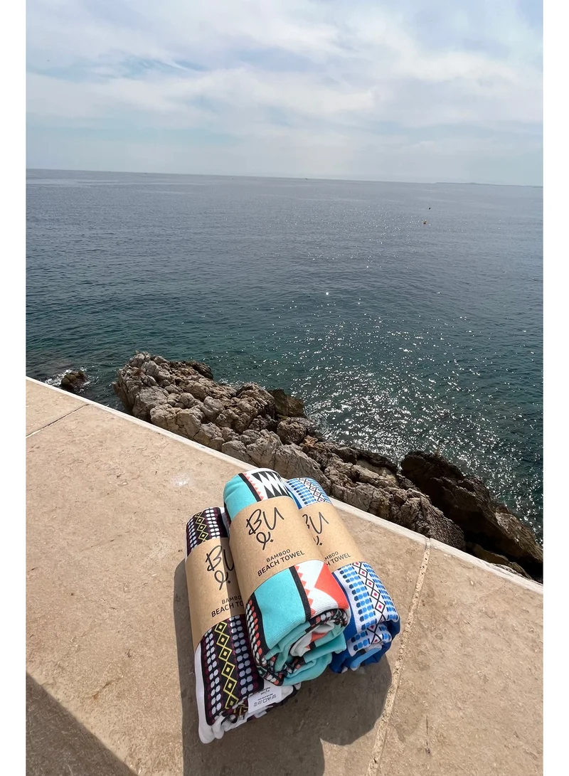 BU Towels Sadu Beach Towels | Eco-Friendly | Ultra-Soft &amp; Lightweight | Made from Bamboo viscose, &amp; recycled polyester (90 x 170 cm)