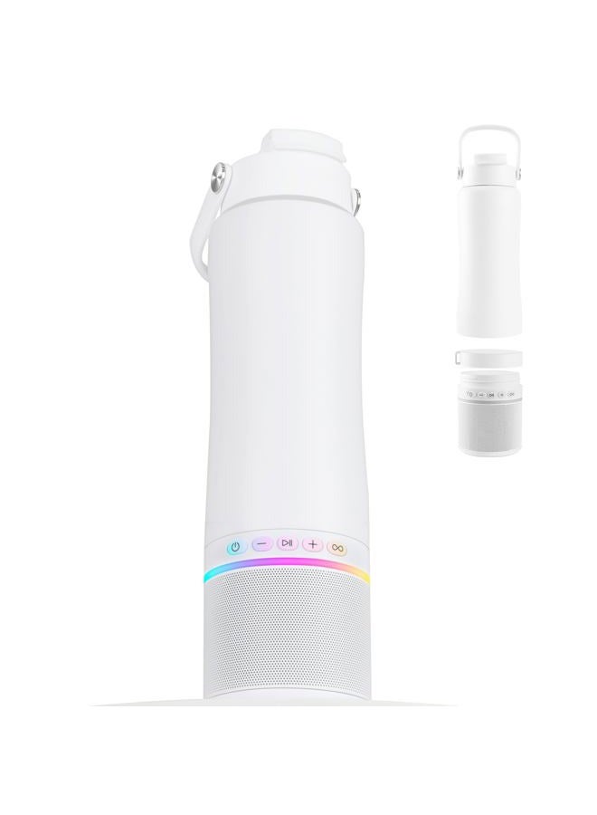 KAKULO Travel Mug with Portable Bluetooth Speaker - Modular Steel Water Bottle w/Handle, BT5.3, TWS Pairing Speaker and Insulated Mug for Camping Sports Beach - Image 1