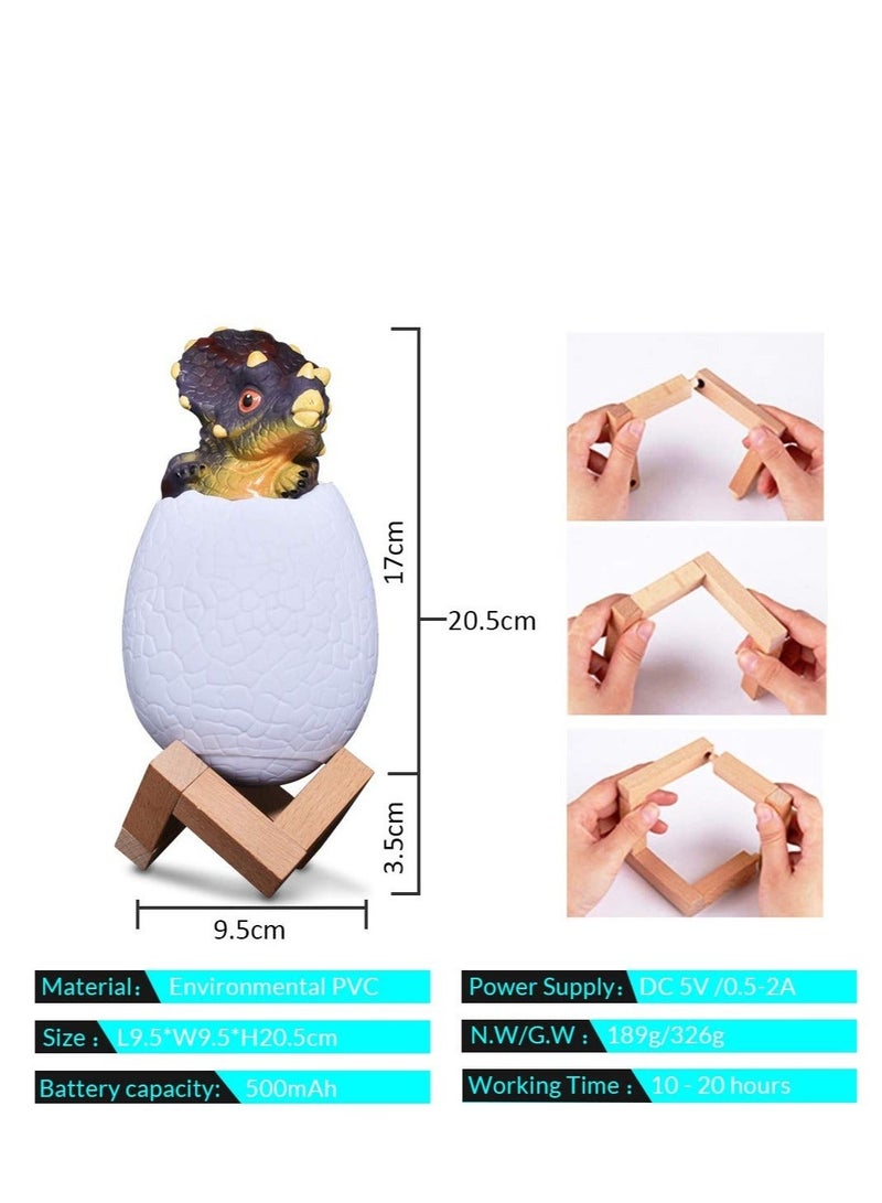 Y&D 3D Dinosaur Night Light for Kids, with Remote Control 16 Color Changing, Toy Festival Gifts, Birthday Gift Boys Girls (Triceratops) - Image 5