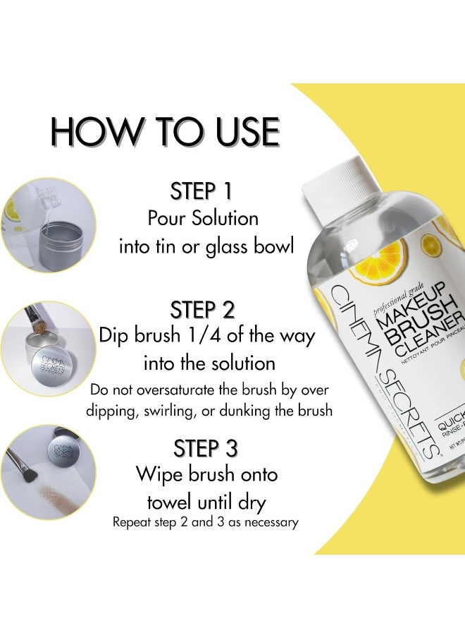 Cinema Secrets Professional Makeup Brush Cleaner, 8 Fl Oz, Lemon  - Image 3