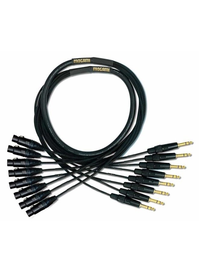 MOGAMI كابل محول صوتي ذهبى 8 TRS-XLRF-15، 8 قنوات، XLR-أنثوي إلى 1/4" TRS ذكر، جهات اتصال ذهبية، موصلات مستقيمة، بطول 15 قدم - Image 1