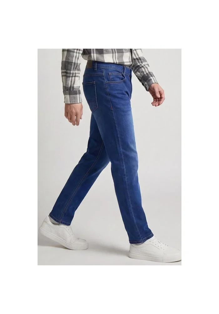 Faded Slim Fit Jeans with Button Closure