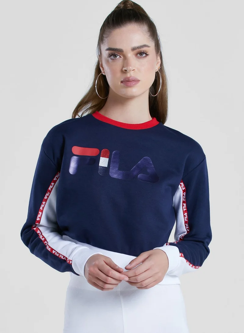 FILA Logo Piping Fleece Sweatshirt