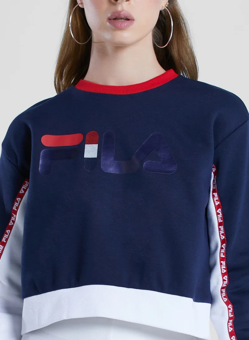 FILA Logo Piping Fleece Sweatshirt