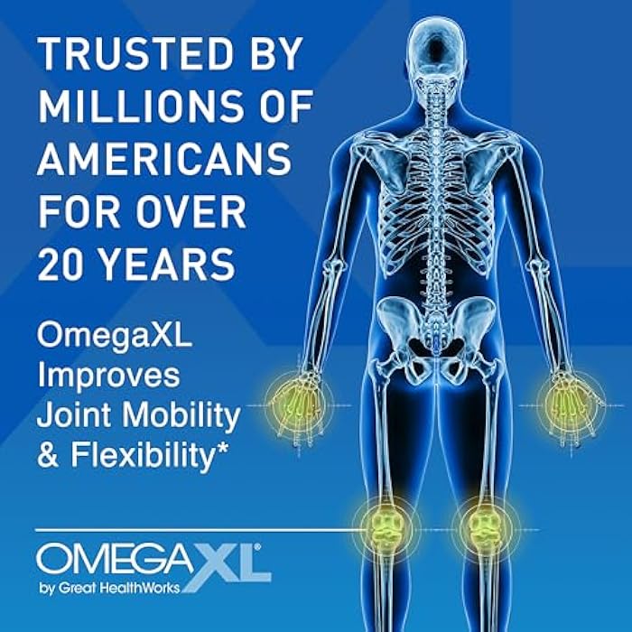 OmegaXL Joint Relief Supplement - Natural Muscle Support, 60 Softgels (2 Pack) & SleepXL immediate-Release melatonin, L-Theanine (Calming), Chamomile, Magnesium & B6 (60 Vegan Capsules) - Image 4