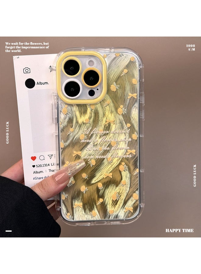 NIBEMINENT Floral Pattern With Thickening And Anti Slip Protective TPU Case Cover For iPhone 16 Pro Max - Image 3