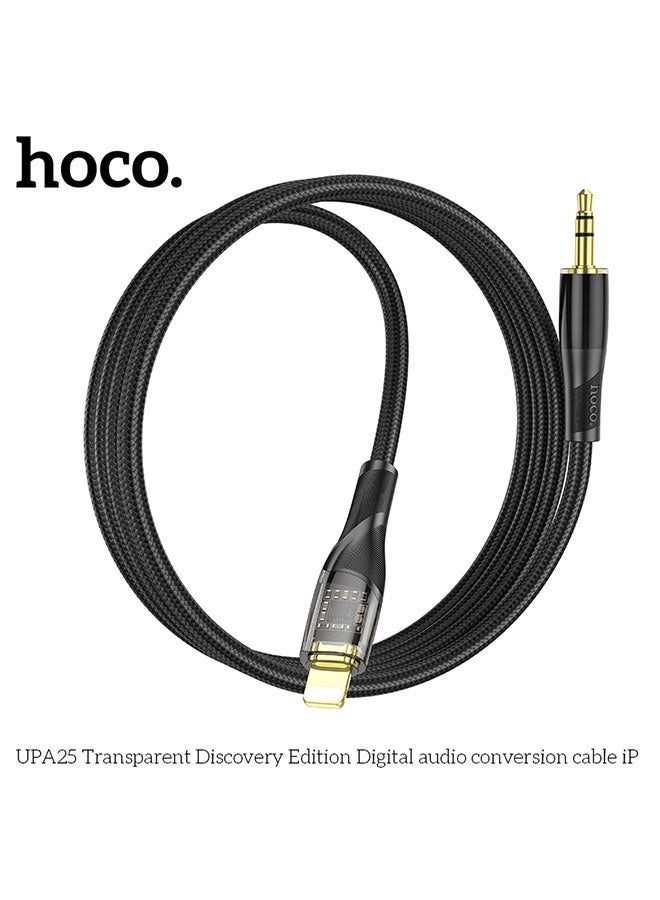 hoco. UPA25 Cable 3.5mm to iP Transparent Discovery Edition(Black)  - Image 4
