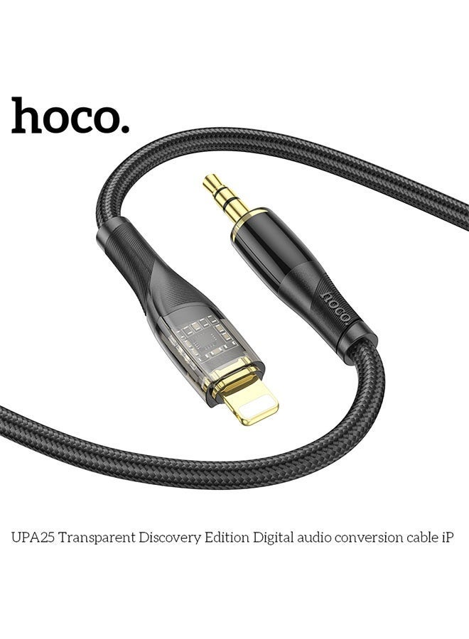 hoco. UPA25 Cable 3.5mm to iP Transparent Discovery Edition(Black)  - Image 3