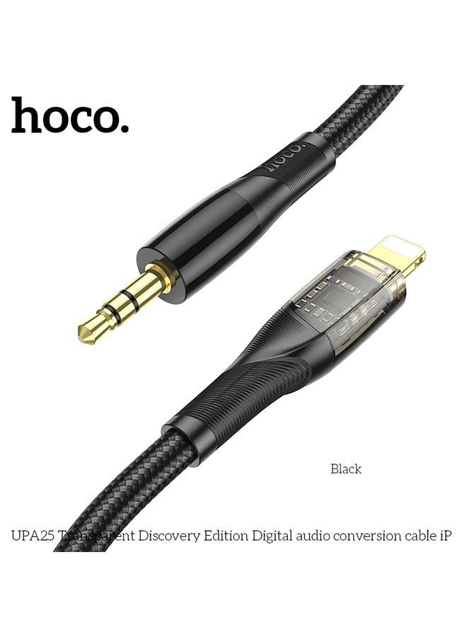 hoco. UPA25 Cable 3.5mm to iP Transparent Discovery Edition(Black)  - Image 2