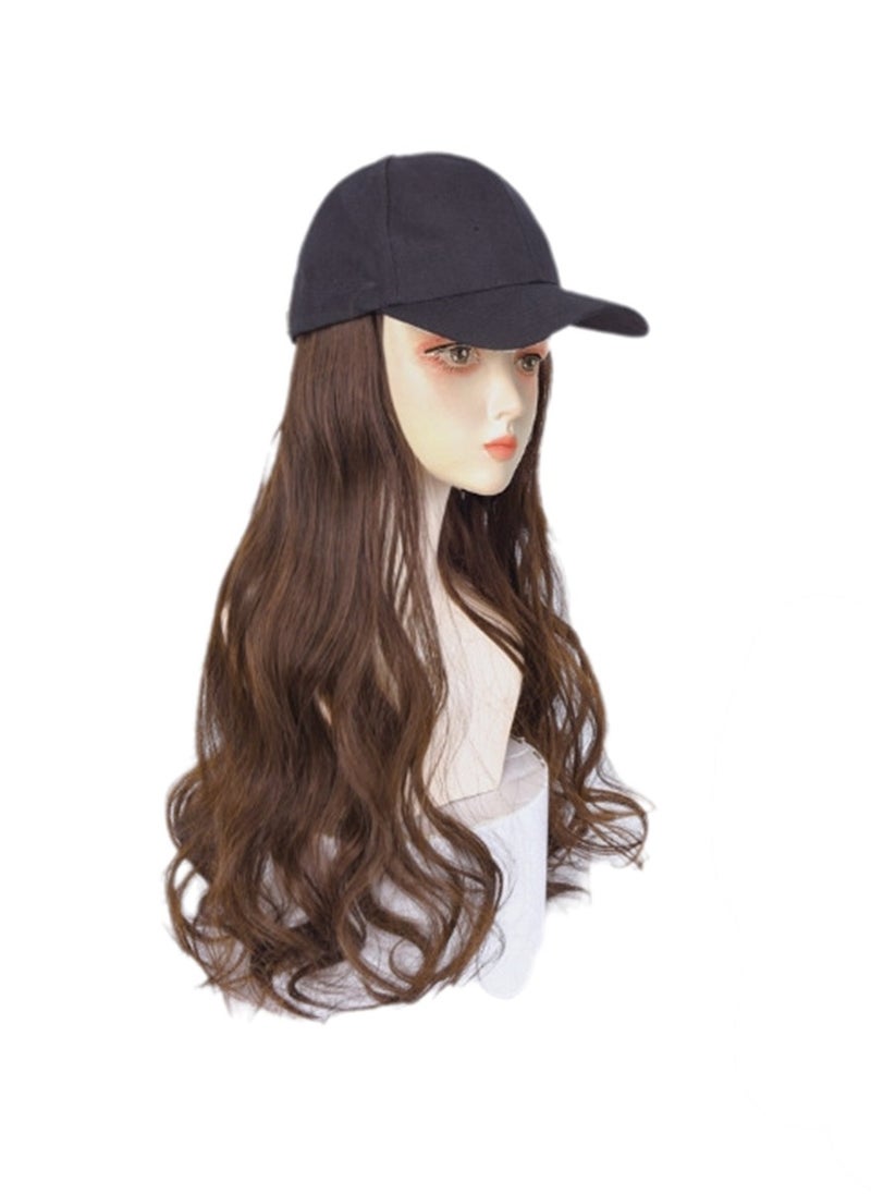 Wig hat big wavy long curly hair peaked cap baseball cap hat synthetic fiber wig cosplay wig costumes dress up wig  - Image 1