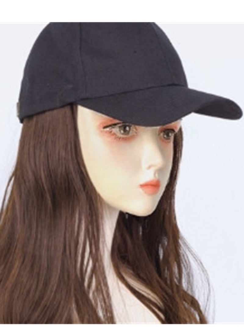 Wig hat big wavy long curly hair peaked cap baseball cap hat synthetic fiber wig cosplay wig costumes dress up wig  - Image 3