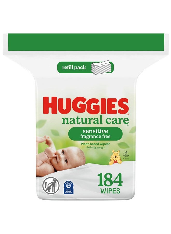 Huggies Natural Care Sensitive Baby Wipes, Unscented, Hypoallergenic, 99% Purified Water, 1 Refill Pack (184 Wipes Total) - Image 1
