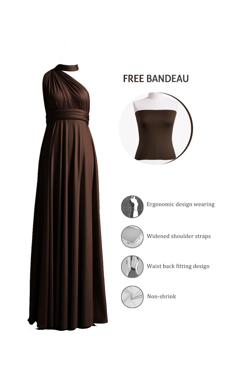 72styles Infinity Dress with Bandeau, Convertible Bridesmaid Dress, Long, Plus Size, Multi-Way Dress, Twist Wrap Dress - Image 3
