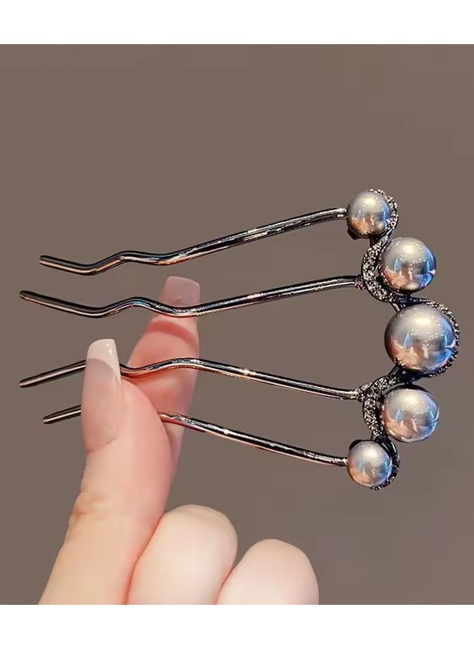 Goolsky Fashion Metal U-Shaped Hair Stick Women Elegant Simple Pearl Hair Clip Pins Hairpin Headwear Hair Accessories Gifts  - Image 3