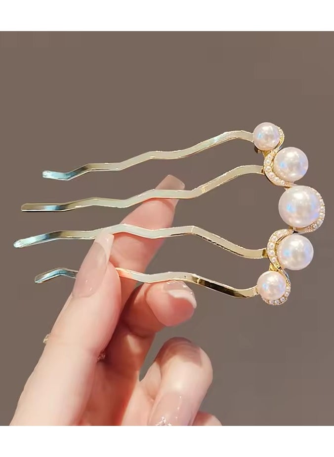 Goolsky Fashion Metal U-Shaped Hair Stick Women Elegant Simple Pearl Hair Clip Pins Hairpin Headwear Hair Accessories Gifts  - Image 4