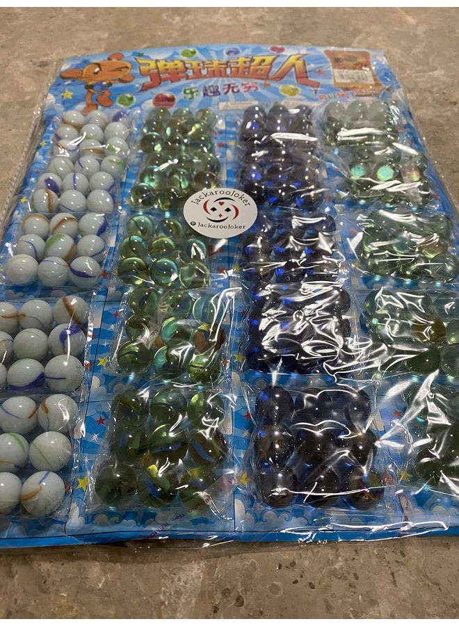 JACKAROOJOKER Other Glass Marbles Assorted 180 pcs - Marble Game - 3+ - Image 3