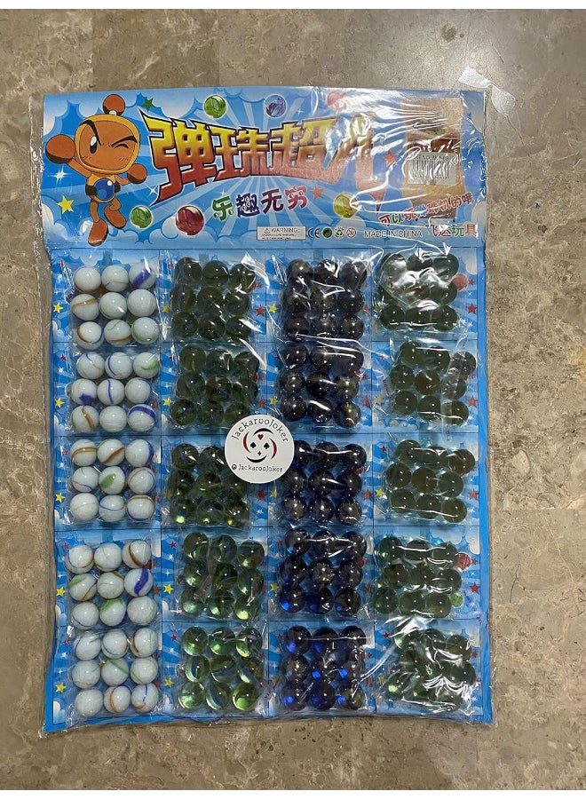 JACKAROOJOKER Other Glass Marbles Assorted 180 pcs - Marble Game - 3+ - Image 1