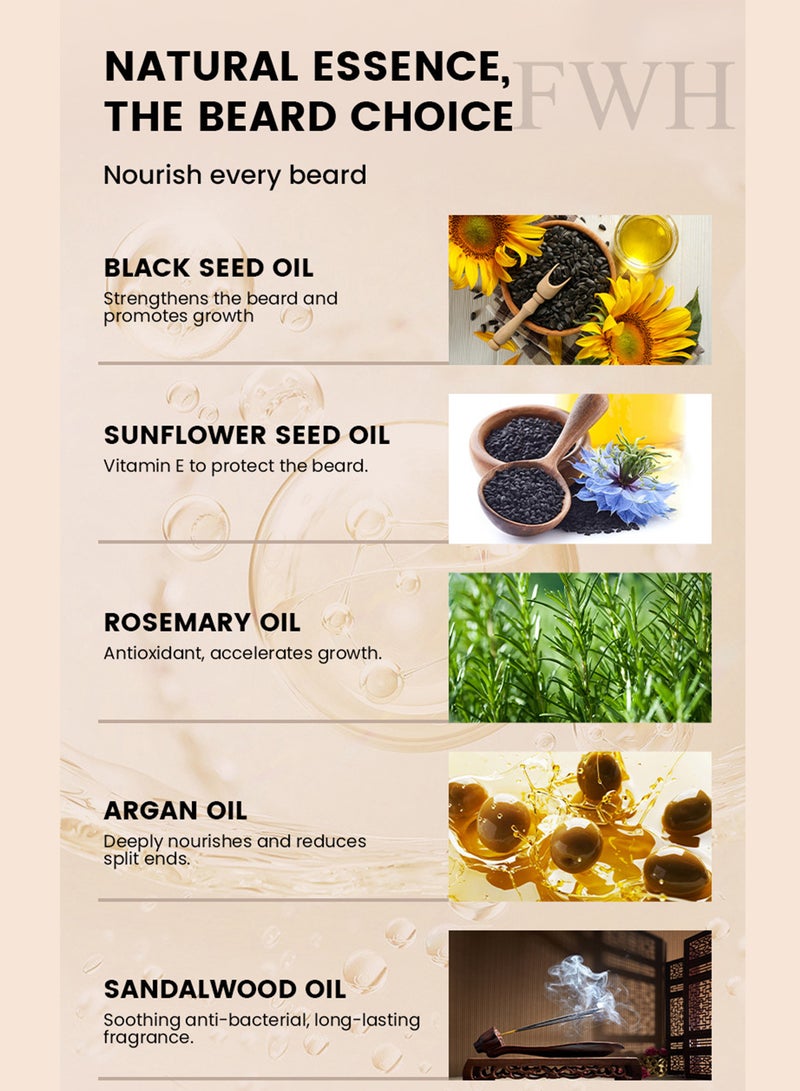 Splendors Beard Oil For Men Beard Growth Oil Facial Hair Treatment Natural Extracts Beard Softener And Care-Strengthens Moisturizes Beard 30ml Male Beard Gift  - Image 4