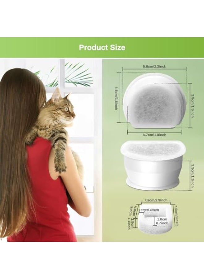 6-Pack Cat Fountain Replacement Carbon Filters, 6 Pcs Water Fountain Filters & 6 Pcs Replacement Foam for Ceramic Pagoda Avalon Butterfly Sedona Automatic Water Bowl Filters with Pre-Filter Foam - Image 4