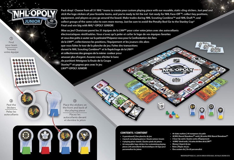 MasterPieces NHL Opoly Junior Board Game For 24 Players Ages 6 - Image 2