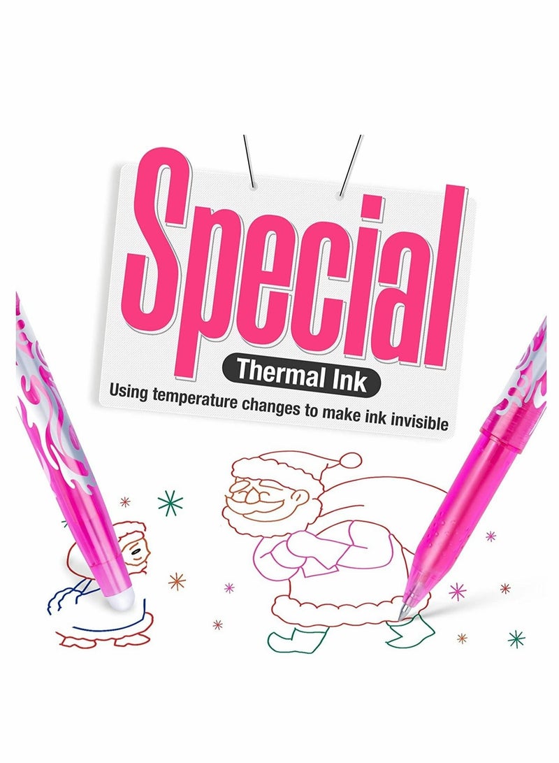 Erasable Pens, Erasable Rollerball Pen, 0.5mm Tip Rubber Pen, Ink Eraser Pen, 8 Colors Erasable Gel Pens for Kids Adults School Supplies Office Stationery, Color Hot Water Type Erasable Pen - Image 3