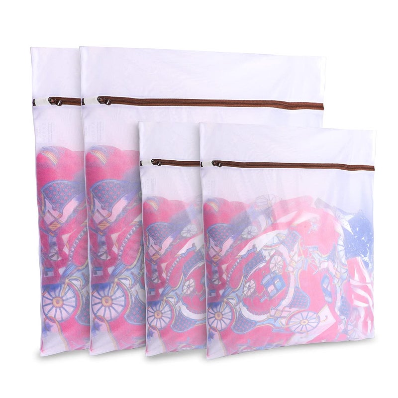 GOGOODA Set of 4 Large Laundry Mesh Bags Delicates Net Wash Bags for Blouse JacketPants Sheets 20 x 24 Inches x 2 16 x 20 Inches x 2