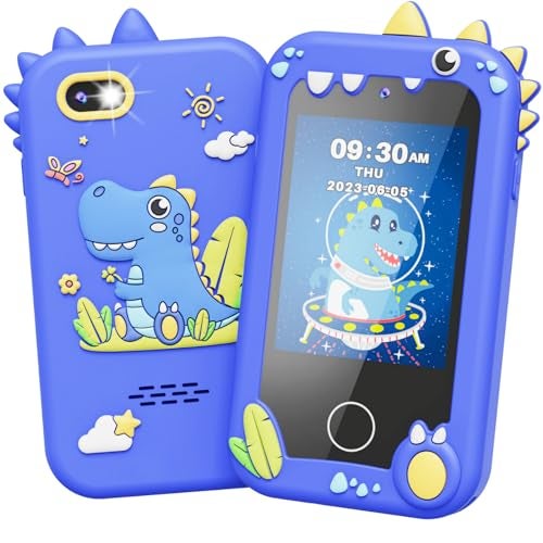 UCIDCI Kids Smart Phone Toys for Girls Toddler Phone Toys with Learning Games Christmas Birthday Gifts for 3 4 5 6 7 Year Old Boys Blue - Image 1