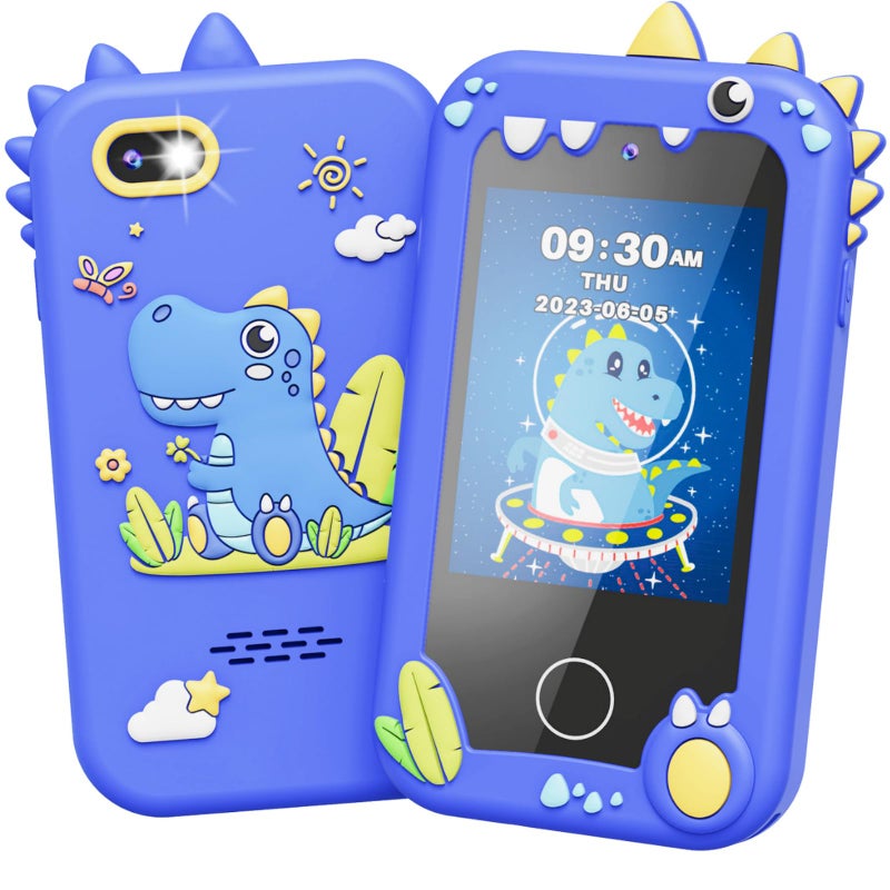 UCIDCI Kids Smart Phone Toys for Girls Toddler Phone Toys with Learning Games Christmas Birthday Gifts for 3 4 5 6 7 Year Old Boys Blue - Image 2