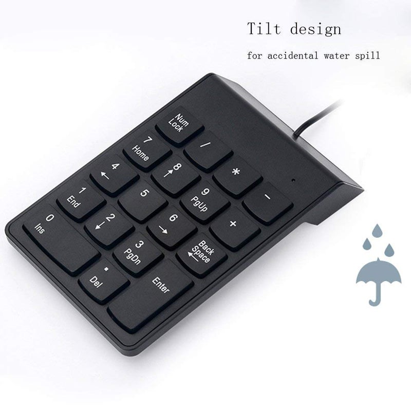 InfiDeals USB Numeric Keypad, Portable Slim Mini Number Pad for Laptop Desktop Computer PC, Full Size 18 Key, Big Print Letters - Black - Image 4