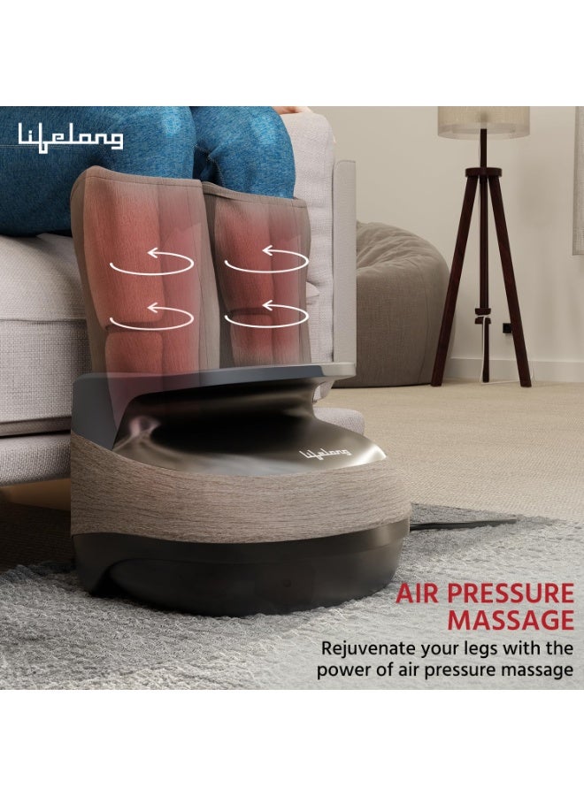 Lifelong Air Pressure Foot & Leg Massager Machine for With Heat For Home -Relaxing Shiatsu & Kneading Calf Massage with Heat & 14 Compression,6 Foot Rollers & 3 Massage Modes for Pain Relief - Image 4
