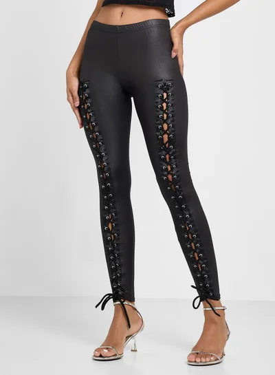 Women's Floral Lace Stirrup Leggings – Durable Nylon/Spandex, Made In USA, Hand Wash