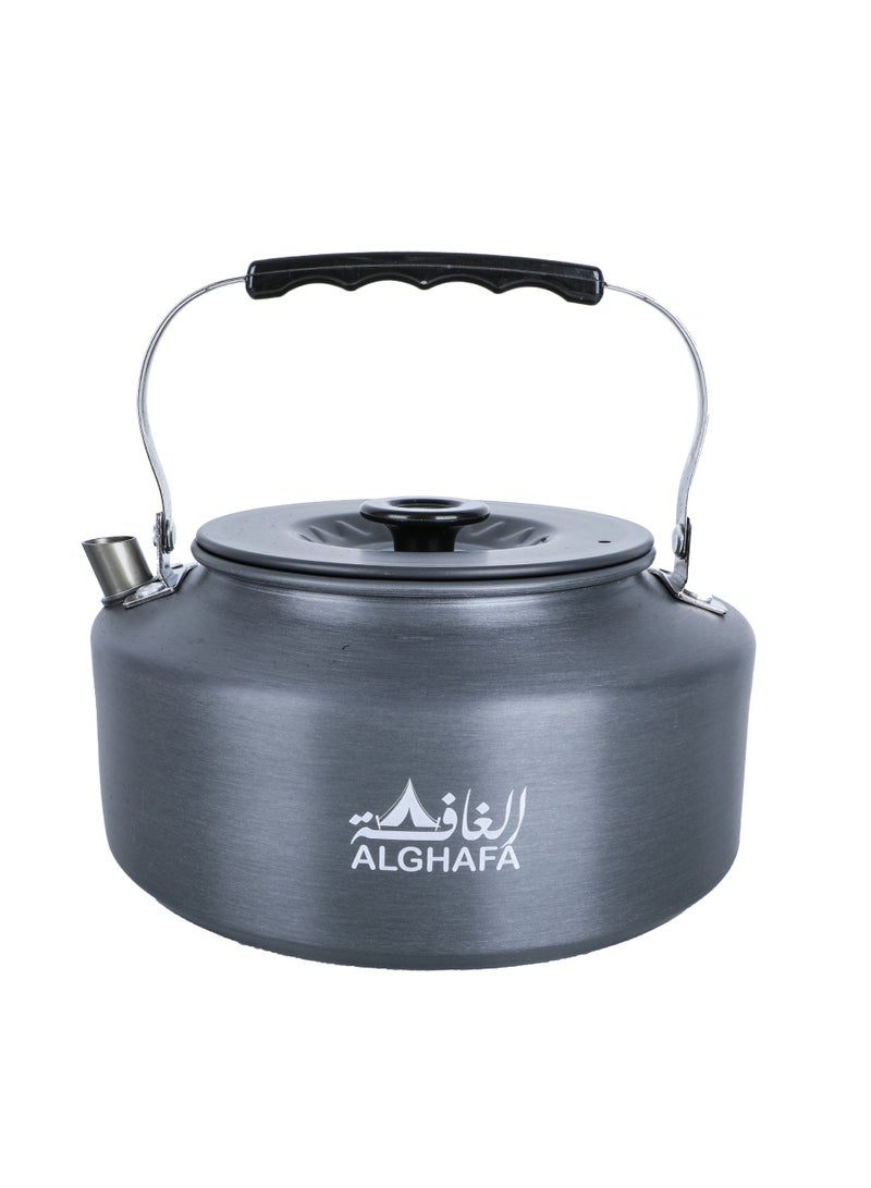 ALGHAFA ALGhafa, teapot for camping, aluminum teapot for camping and hiking,  Gray colour, 1.6 liter capacity  - Image 1
