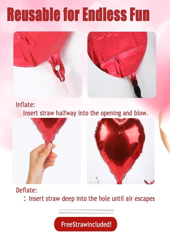 QIHOMPIB 16 Inch Red XOXO Letter Balloons Red Heart Foil Balloons Valentines Day Party Decorations Favors Supplies Valentine Galentines Wedding Ceremonies Bridal Shower Balloon Banner Wall Decor Photo Props - Image 3
