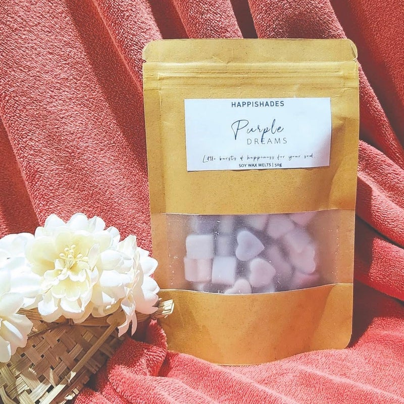 Happishades Premium Lavender Scented Wax Melts 50 Grams Natural Soy Wax Vegan Essential Oil Infused 100150 Hrs Scent Time Safe SmokeFree Easy to Use - Image 2
