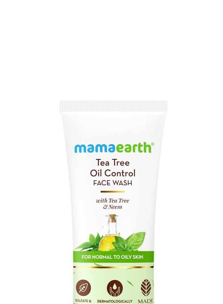 Mamaearth Tea Tree Natural Face Wash for Acne & Pimples Wash 100 ml - For Normal & Dry Skin - Image 1