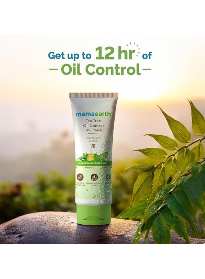 Mamaearth Tea Tree Natural Face Wash for Acne & Pimples Wash 100 ml - For Normal & Dry Skin - Image 2