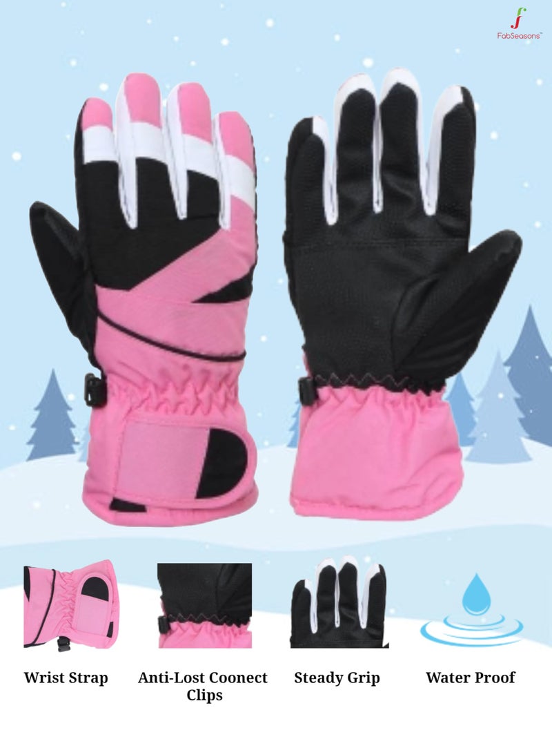FabSeasons Unisex Warm Winter Gloves, Waterproof, Windproof for Hiking, Driving, Running & Outdoors, Fits for 7-12 Years Old Boys and Girls - Image 2