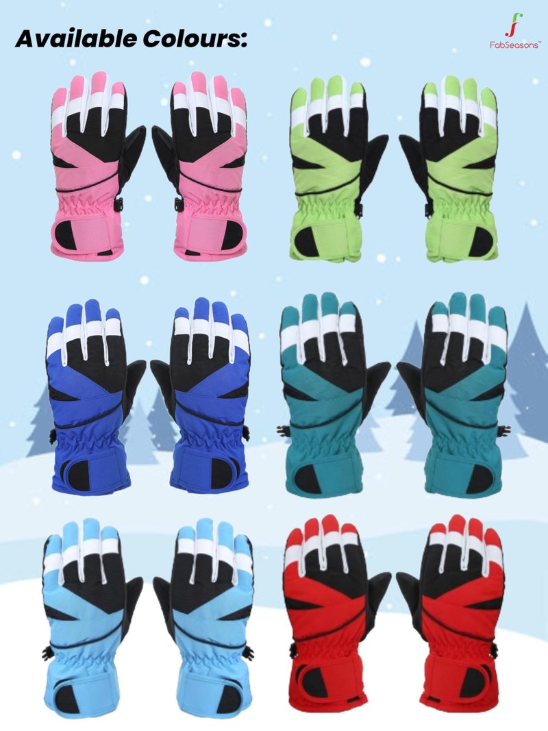 FabSeasons Unisex Warm Winter Gloves, Waterproof, Windproof for Hiking, Driving, Running & Outdoors, Fits for 7-12 Years Old Boys and Girls - Image 3