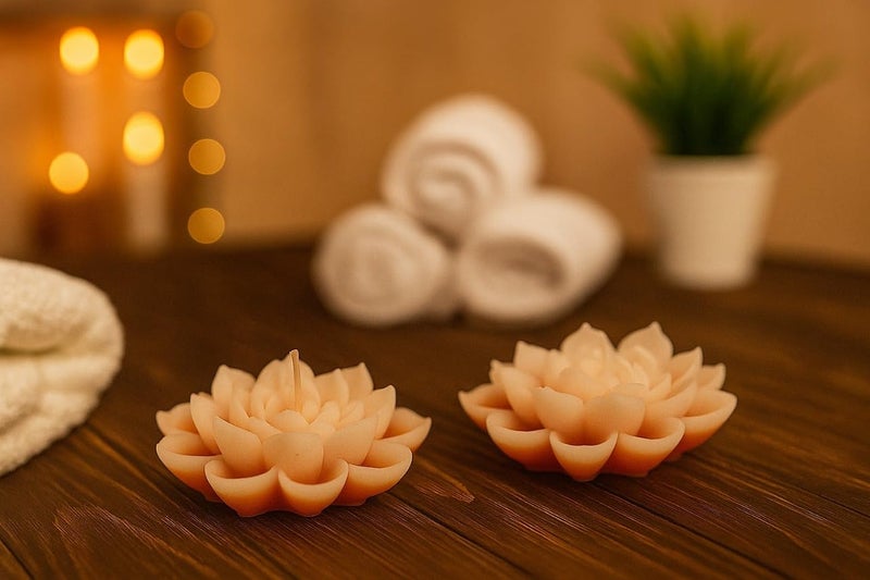 Stone & Feather Stone and Feather Lotus Floating Candles Pink (Pack of 2) for Home décor, Rituals, and ambiance - Image 1