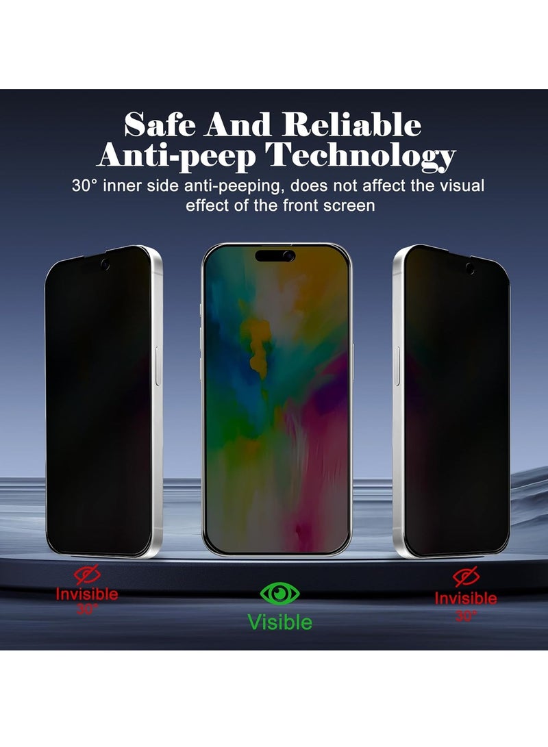 MIGOFAST 2 pcs Tempered Glass Compatible with iPhone 16 Pro Max Privacy Screen Protector [Anti-Spy] [Anti-Scratch] [9H Hardness] Tempered Glass for iPhone 16 Pro Max 6.9-Inch - Image 4